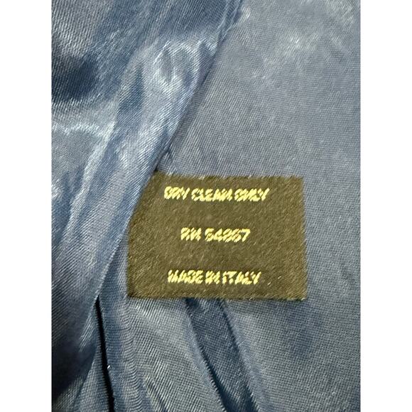 VTG Express Knit Blazer Aztec Wool Stripe Italy Lined Womens XS Blue Orange Y2K - Picture 10 of 11